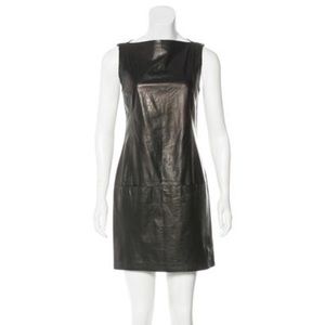 Vince black leather mini dress size 4